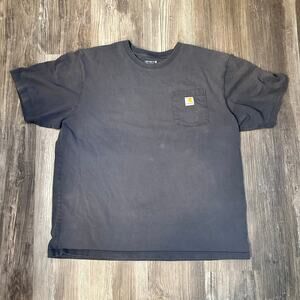 Carhartt Men's 2XL Short Sleeve Loose Fit‎ T Shirt Gray Pocket Work Shirt